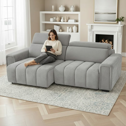 Molly Electric Sofabed Grey Fabric 3 Seater Sofa