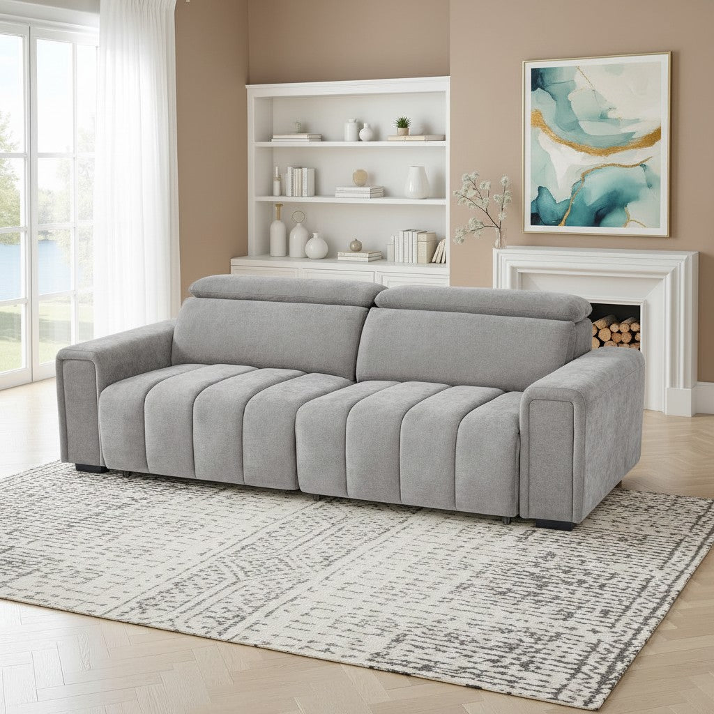 Molly Electric Sofabed Grey Fabric 3 Seater Sofa