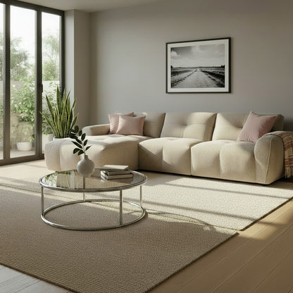Montana Beige Fabric Left Hand L-Shape Corner Sofa