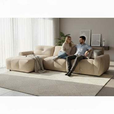 Montana Beige Fabric Left Hand L-Shape Corner Sofa
