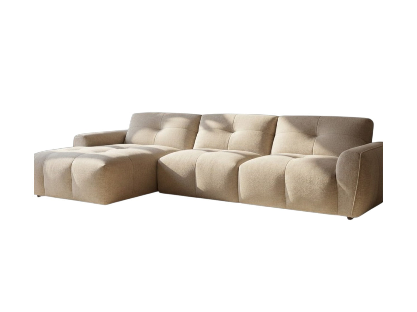 Montana Beige Fabric Left Hand L-Shape Corner Sofa
