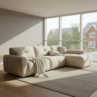 Montana Beige Fabric Right Hand L-Shape Corner Sofa