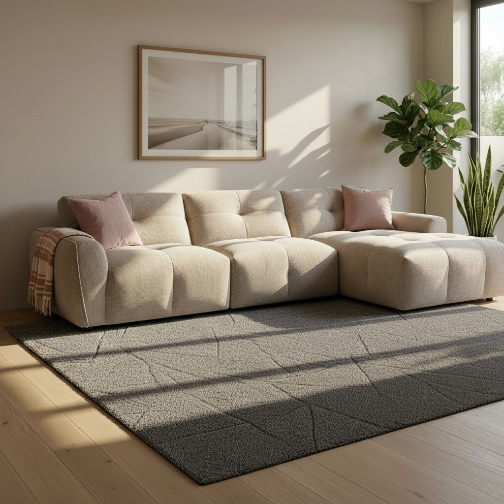 Montana Beige Fabric Right Hand L-Shape Corner Sofa