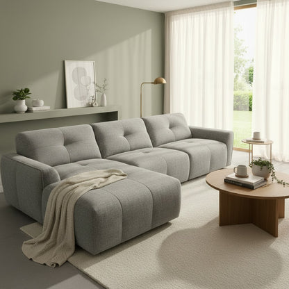 Montana Grey Fabric Left Hand L-Shape Corner Sofa