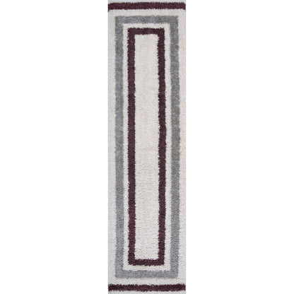 Moodi Shaggy Grey/Purple Contour Rug