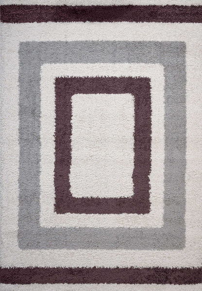 Moodi Shaggy Grey/Purple Contour Rug