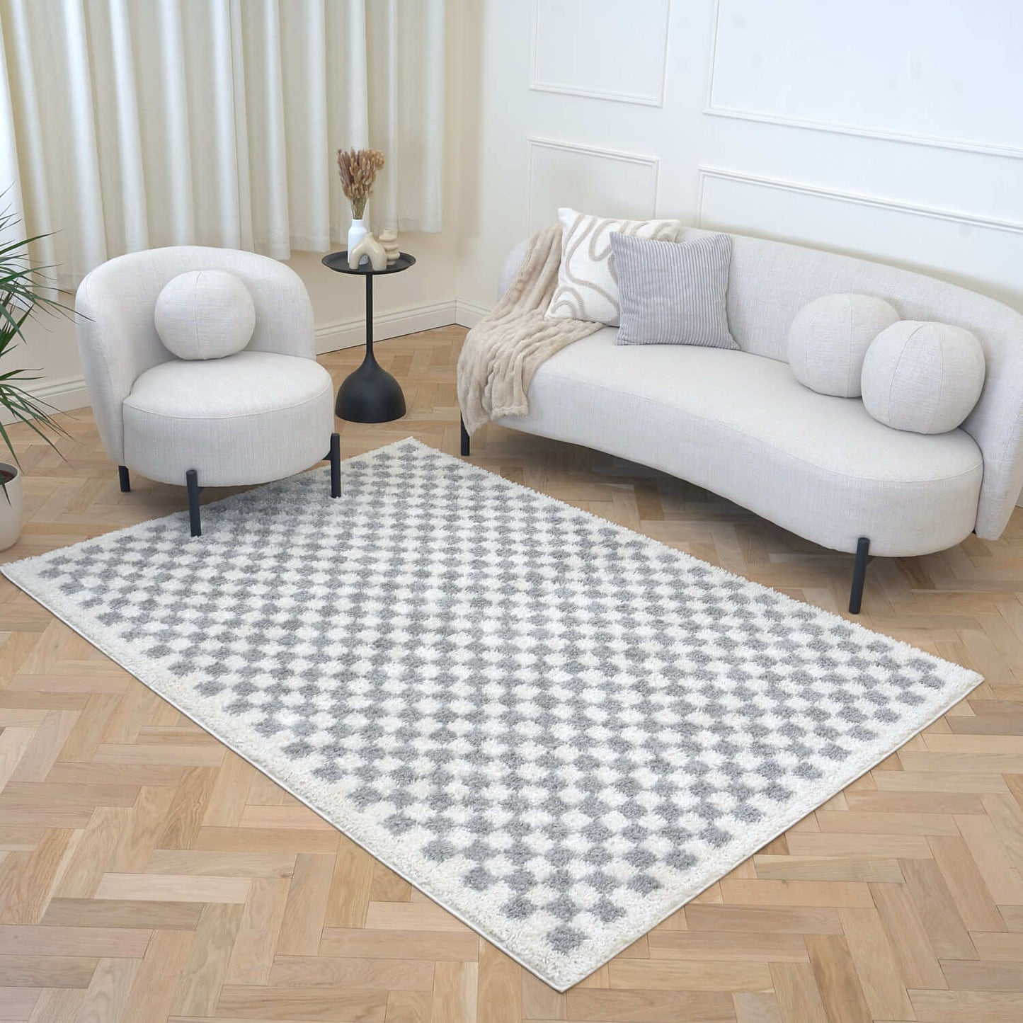 Moodi Shaggy Grey Mulberry Rug