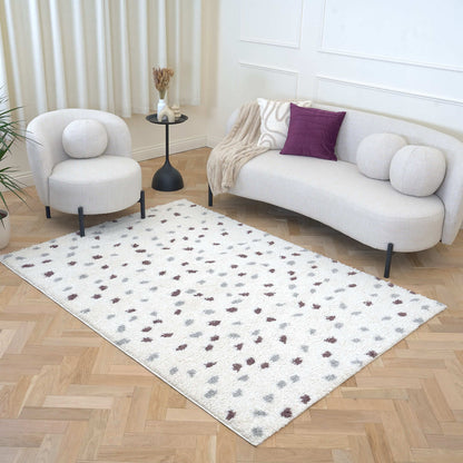 Moodi Shaggy Grey/Purple Plumetis Rug