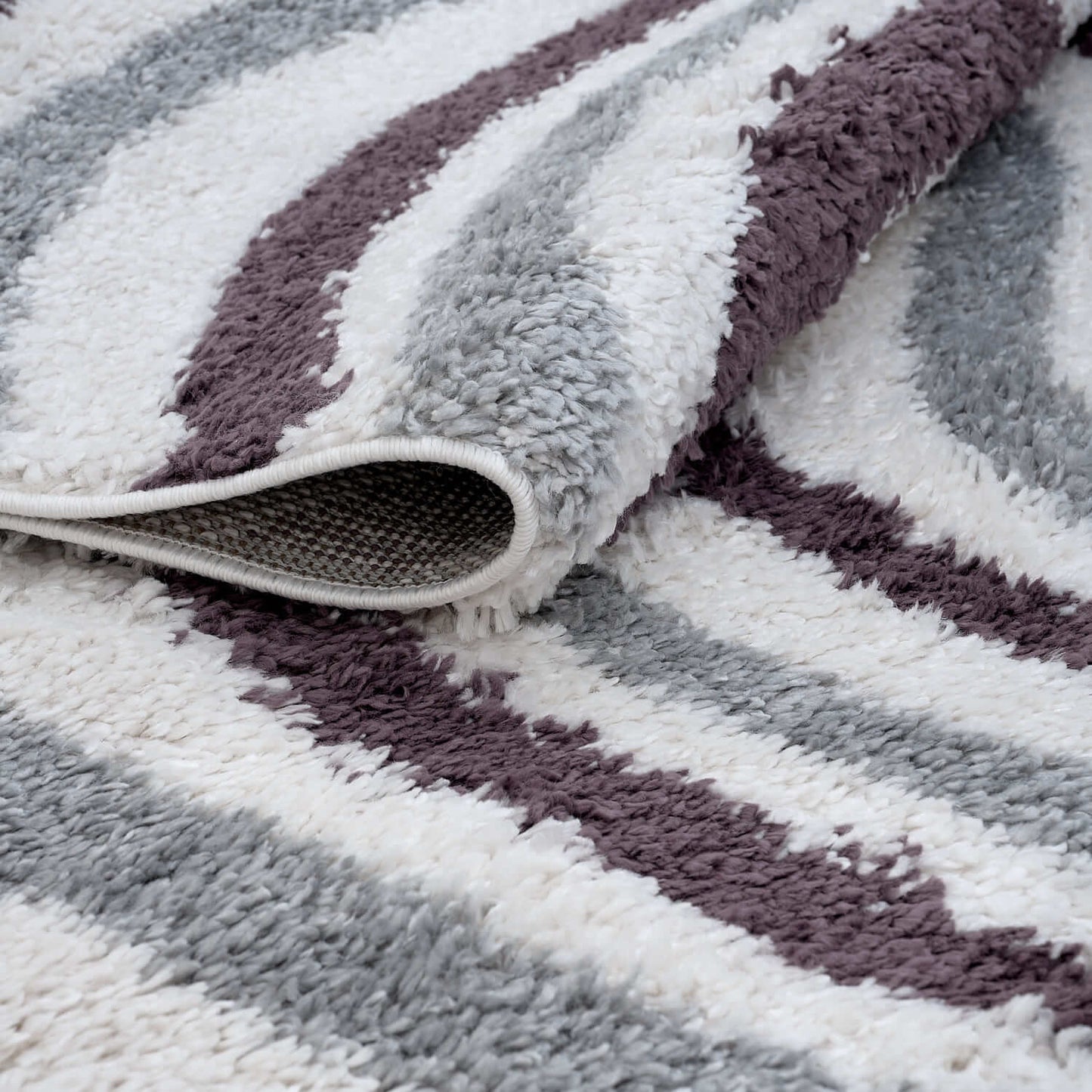 Moodi Shaggy Grey/Purple Smokeberry Rug