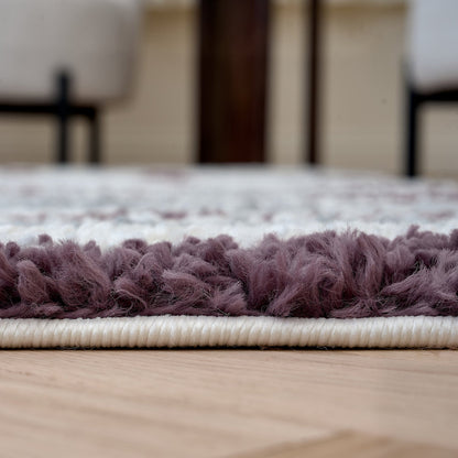 Moodi Shaggy Grey/Purple Smokeberry Rug