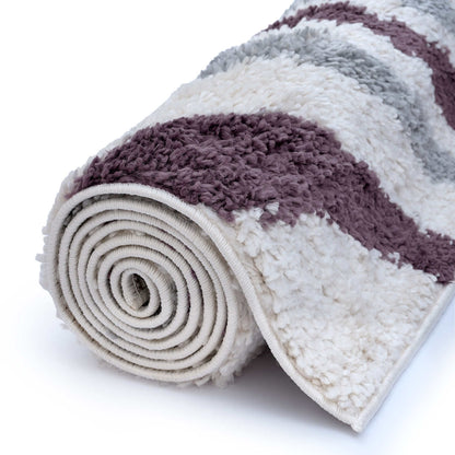 Moodi Shaggy Grey/Purple Smokeberry Rug
