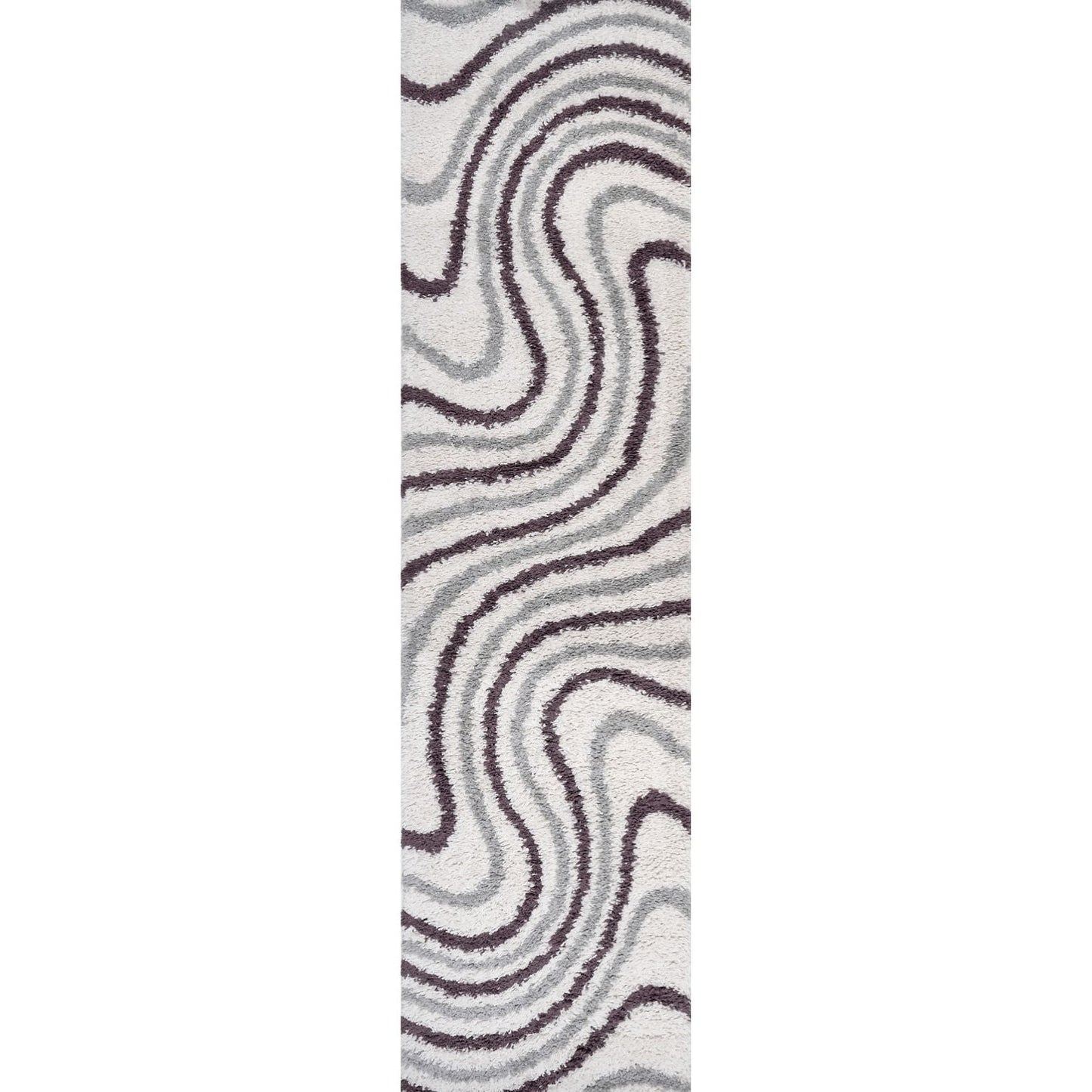 Moodi Shaggy Grey/Purple Smokeberry Rug