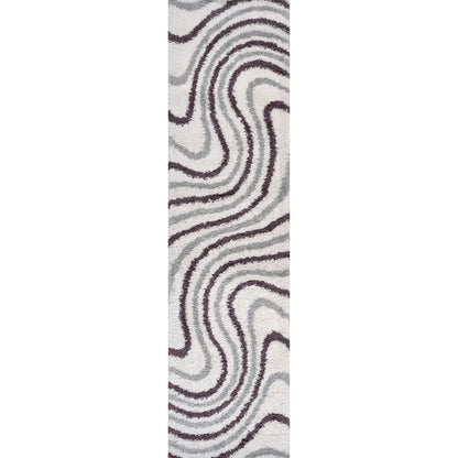 Moodi Shaggy Grey/Purple Smokeberry Rug
