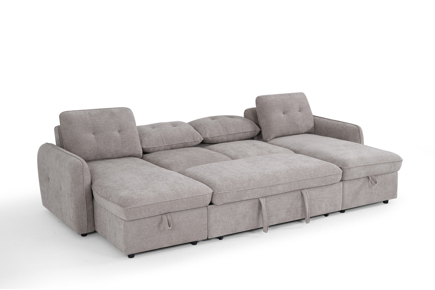 Moscow Sofabed Beige Fabric U Shape Corner Sofa