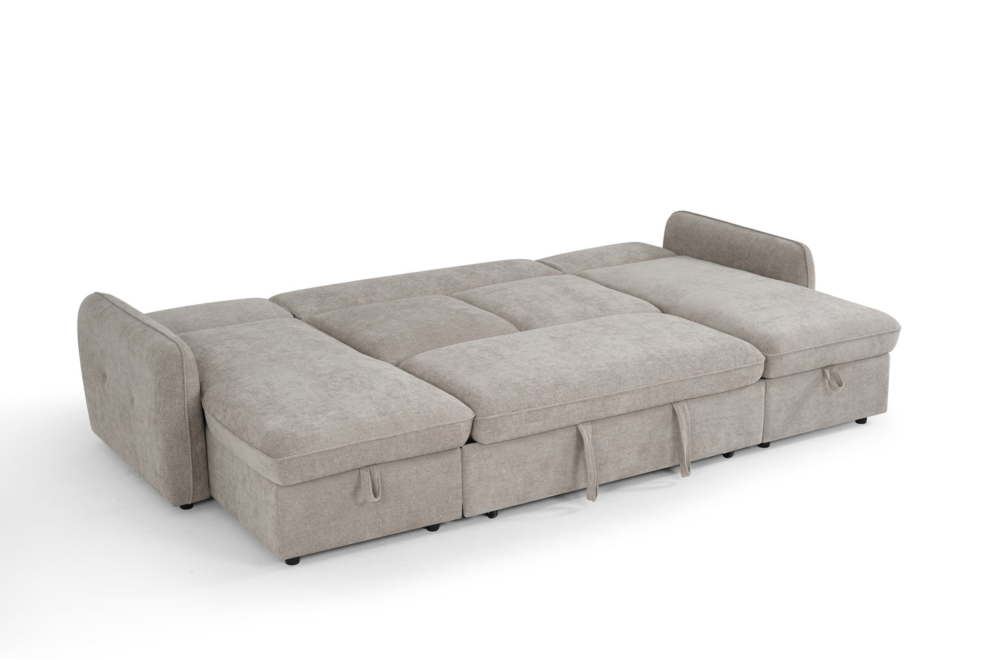 Moscow Sofabed Beige Fabric U Shape Corner Sofa