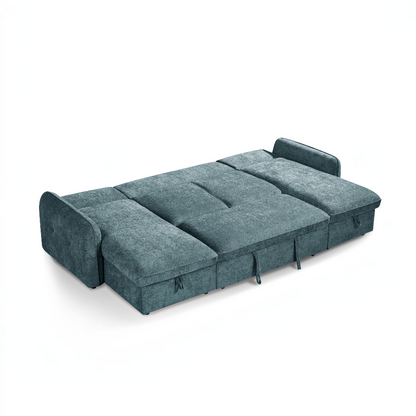 Moscow Sofabed Blue Fabric U Shape Storage Corner Sofa