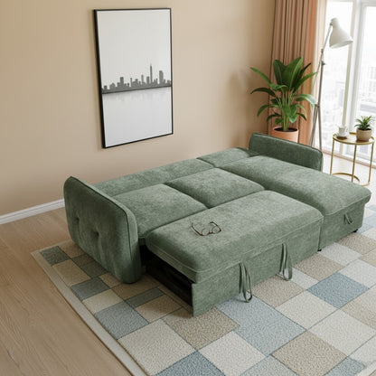 Moscow Sofabed Green Fabric Storage Universal Corner Sofa