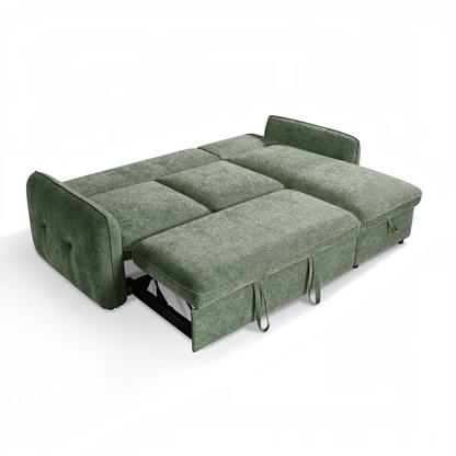 Moscow Sofabed Green Fabric Storage Universal Corner Sofa
