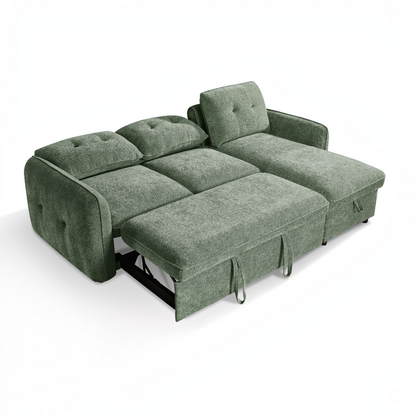Moscow Sofabed Green Fabric Storage Universal Corner Sofa