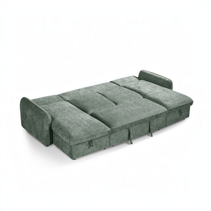 Moscow Sofabed Green Fabric U Shape Storage Corner Sofa