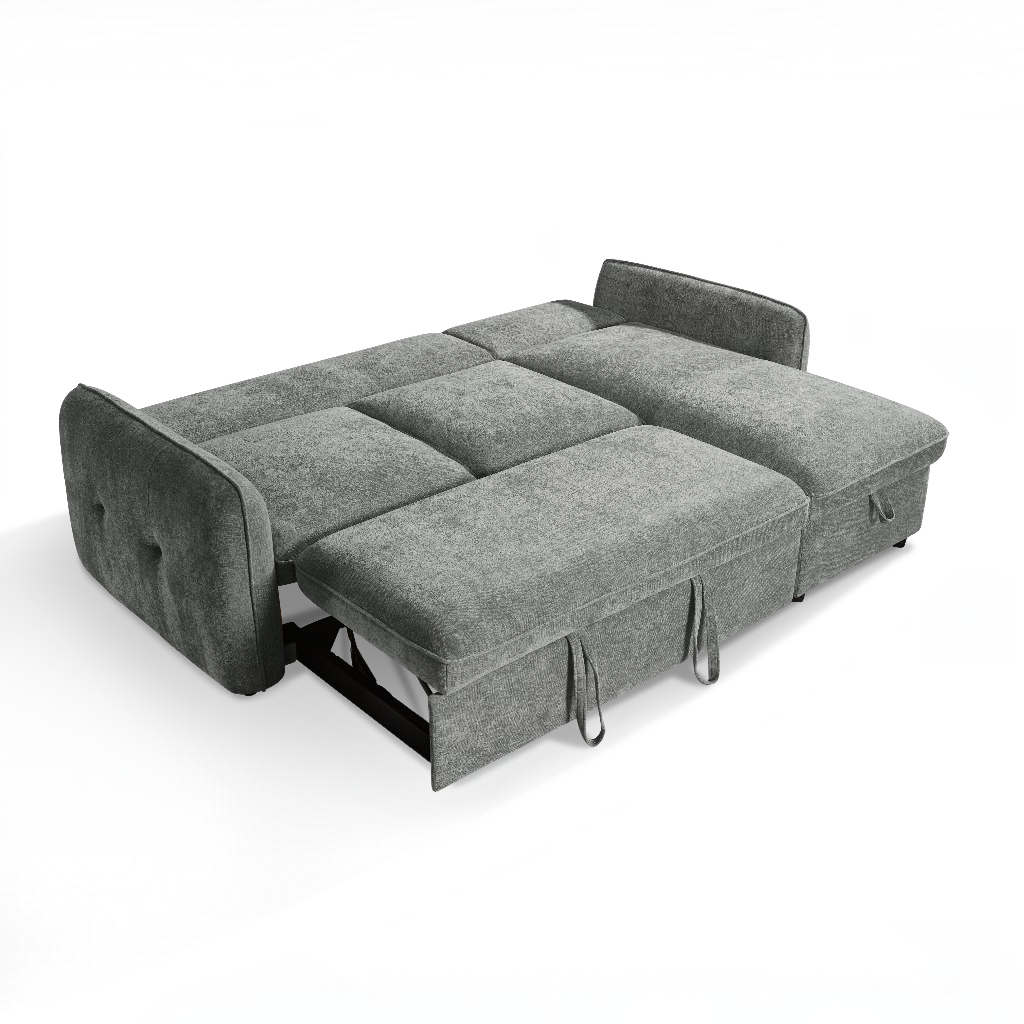 Moscow Sofabed Grey Fabric Storage Universal Corner Sofa