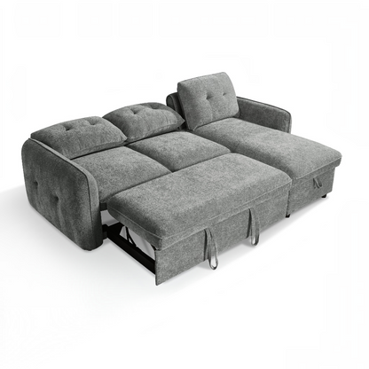 Moscow Sofabed Grey Fabric Storage Universal Corner Sofa