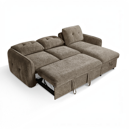 Moscow Sofabed Brown Fabric Storage Universal Corner Sofa