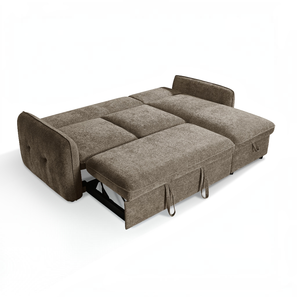 Moscow Sofabed Brown Fabric Storage Universal Corner Sofa
