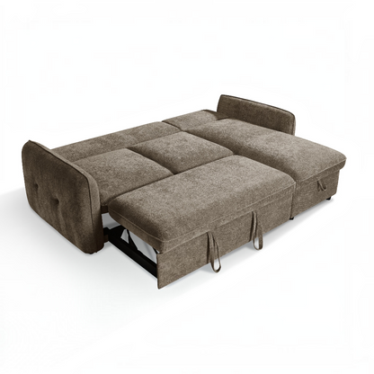 Moscow Sofabed Brown Fabric Storage Universal Corner Sofa