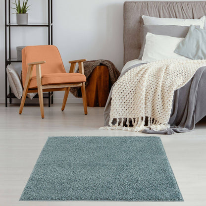 Myshaggy Solid Duck Egg Blue Rug