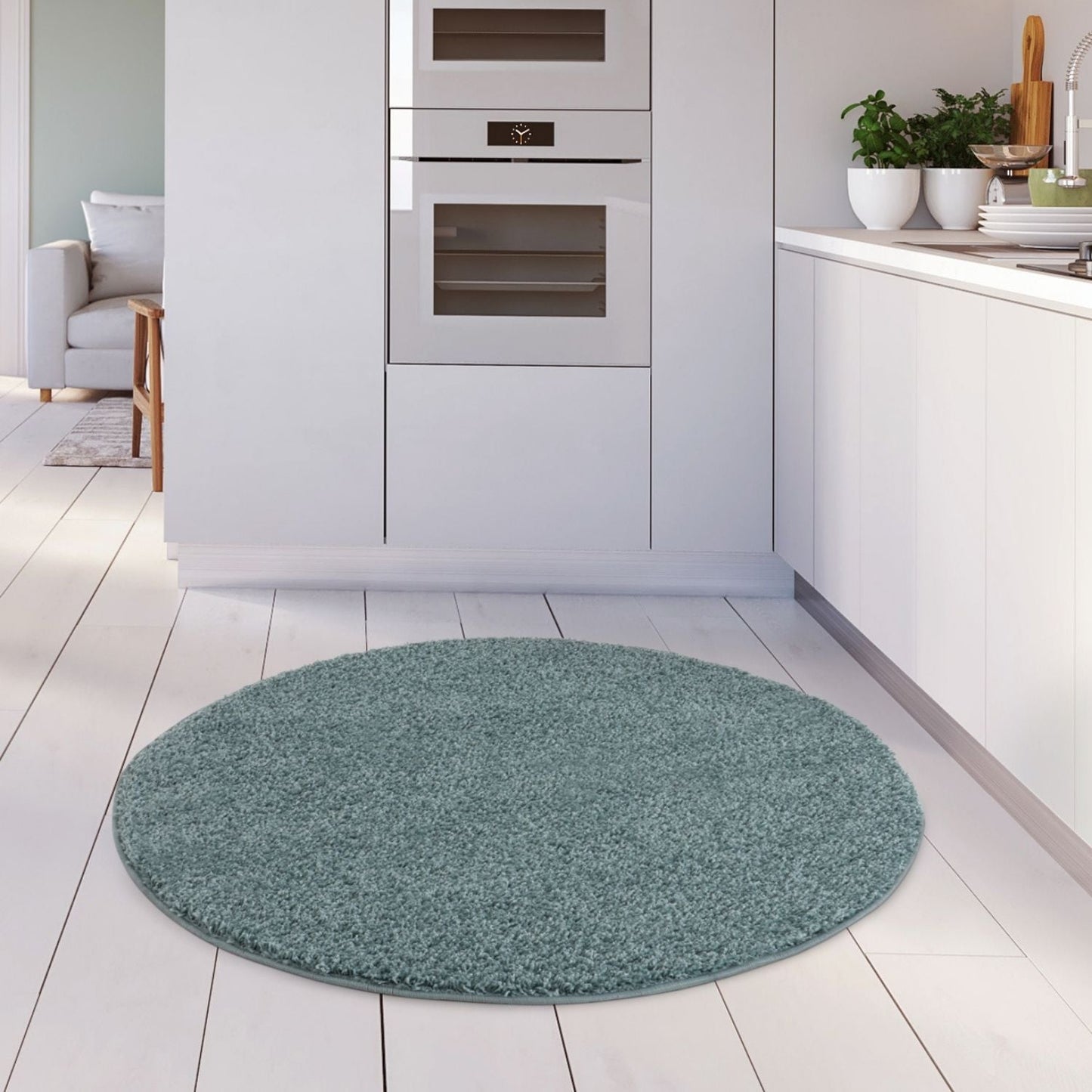 Myshaggy Solid Duck Egg Blue Rug