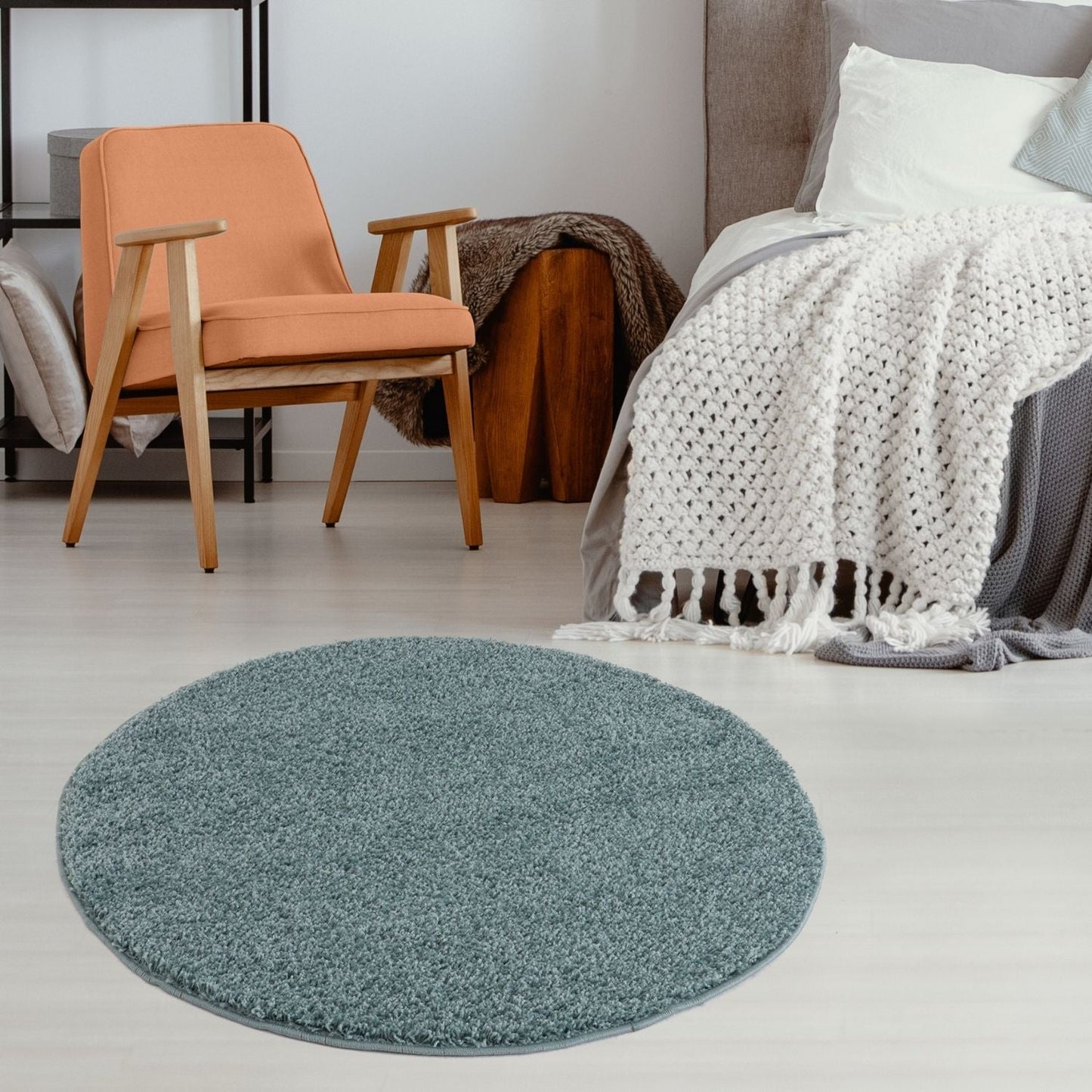 Myshaggy Solid Duck Egg Blue Rug