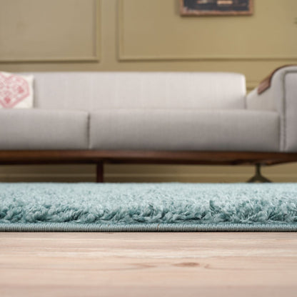 Myshaggy Solid Duck Egg Blue Rug