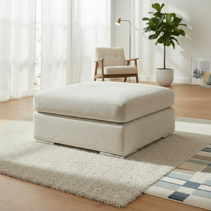 Naples Beige Cream Fabric Footstool