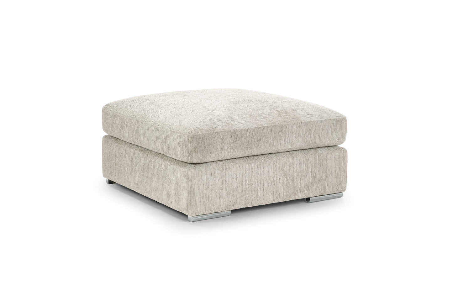 Naples Beige Cream Fabric Footstool