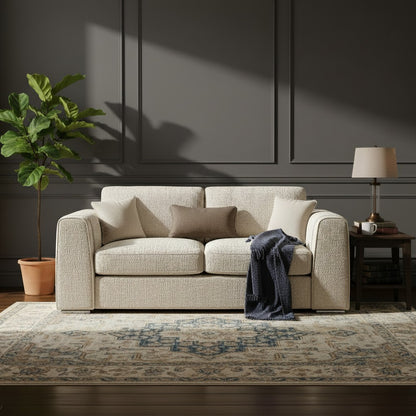 Naples Beige Fabric 3 Seater Sofa