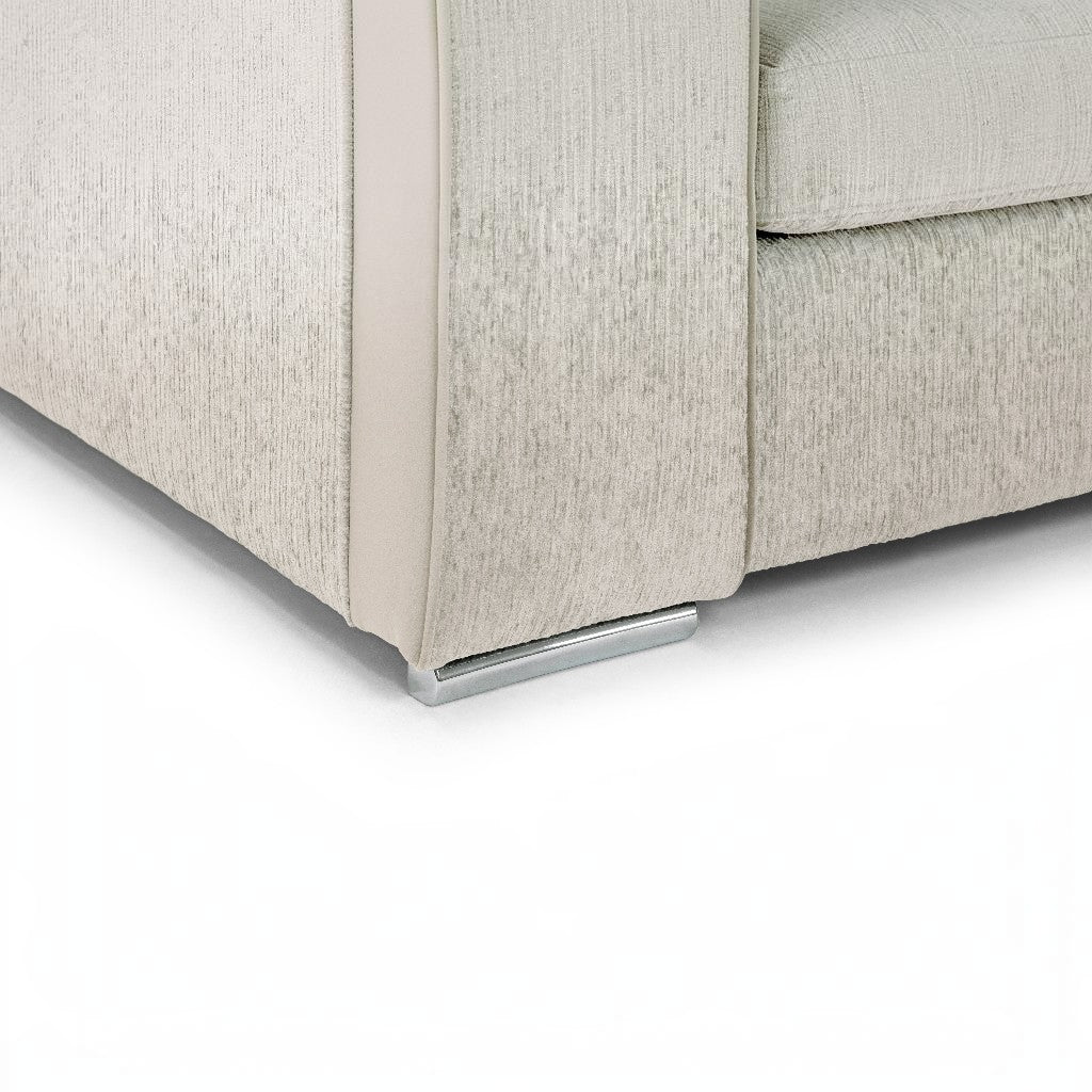Naples Beige Fabric 3 Seater Sofa