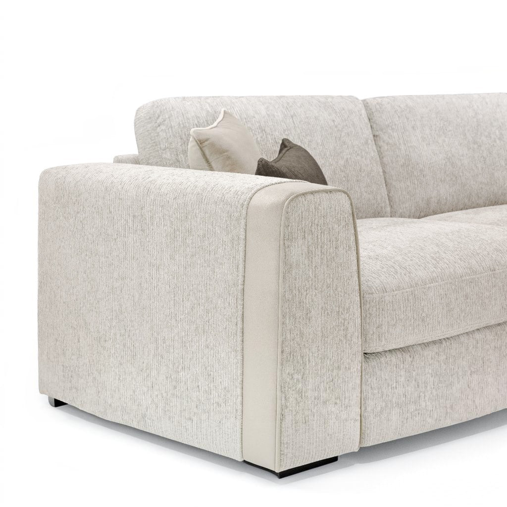 Naples Beige Fabric 3 Seater Sofa
