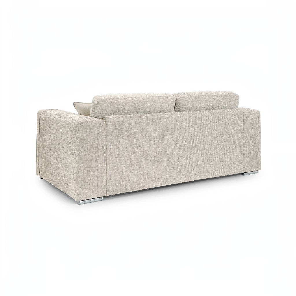 Naples Beige Fabric 3 Seater Sofa