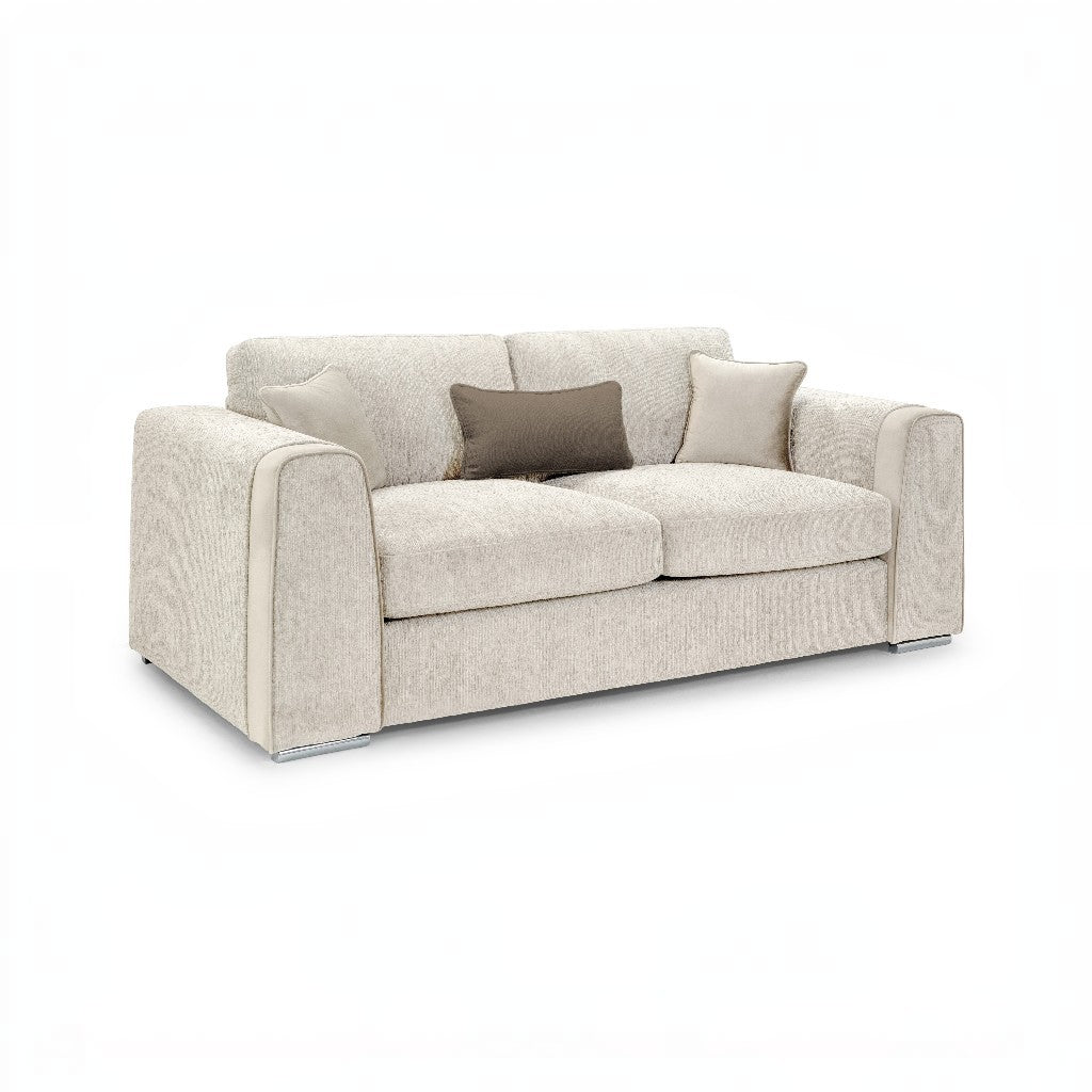 Naples Beige Fabric 3 Seater Sofa