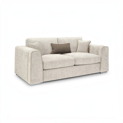 Naples Beige Fabric 3 Seater Sofa