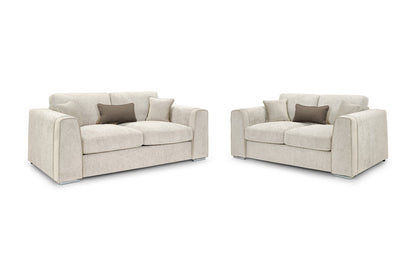 Naples Beige Fabric 3+2 Sofa Suite
