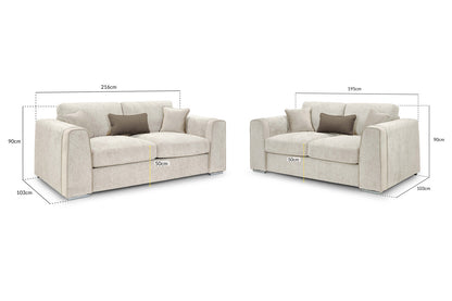 Naples Beige Fabric 3+2 Sofa Suite