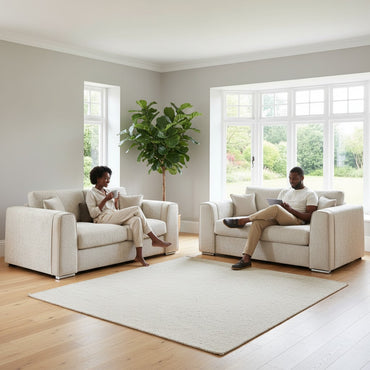 Naples Beige Fabric 3+2 Sofa Suite