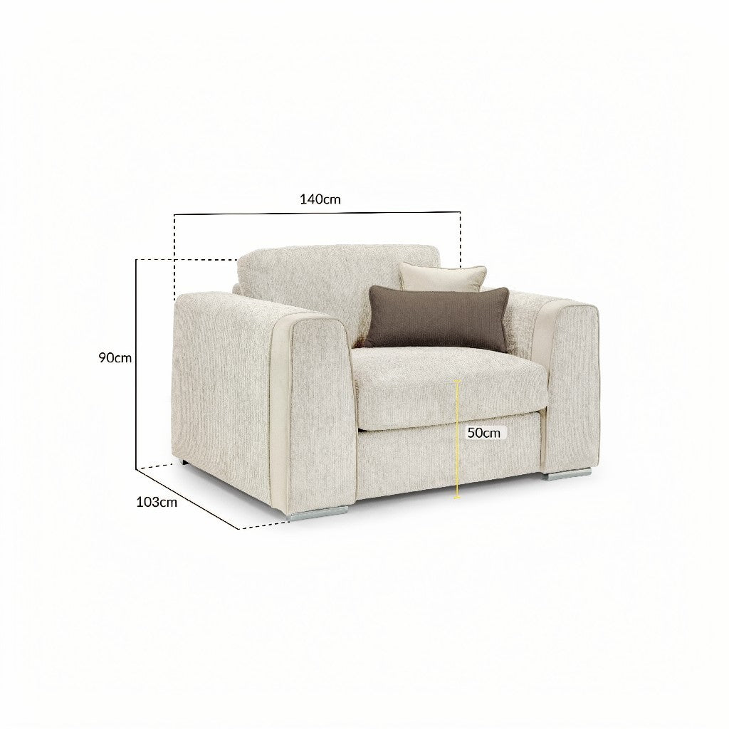 Naples Beige Fabric Armchair