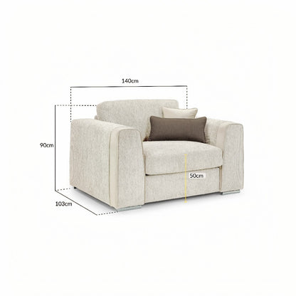 Naples Beige Fabric Armchair
