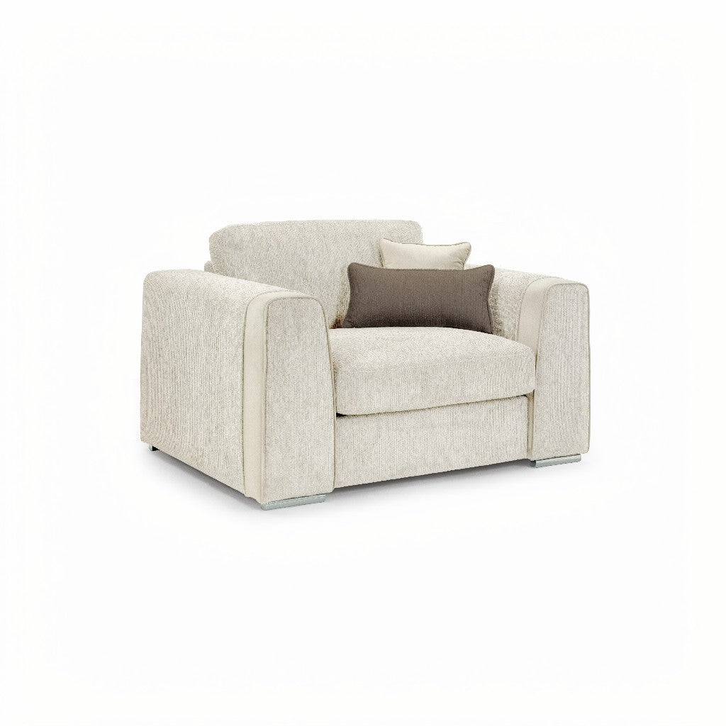 Naples Beige Fabric Armchair