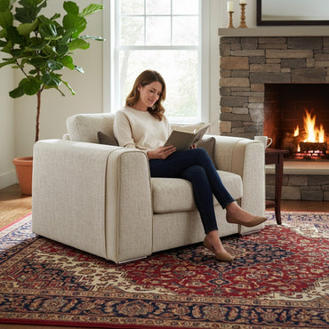Naples Beige Fabric Armchair