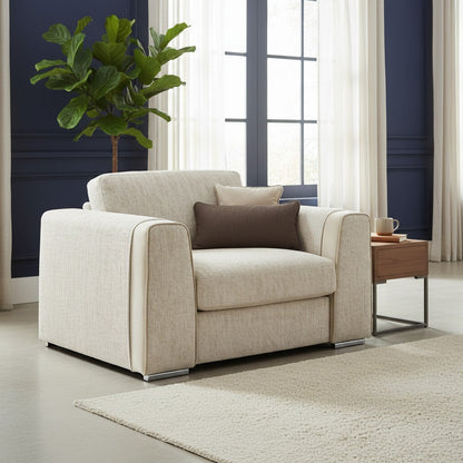 Naples Beige Fabric Armchair
