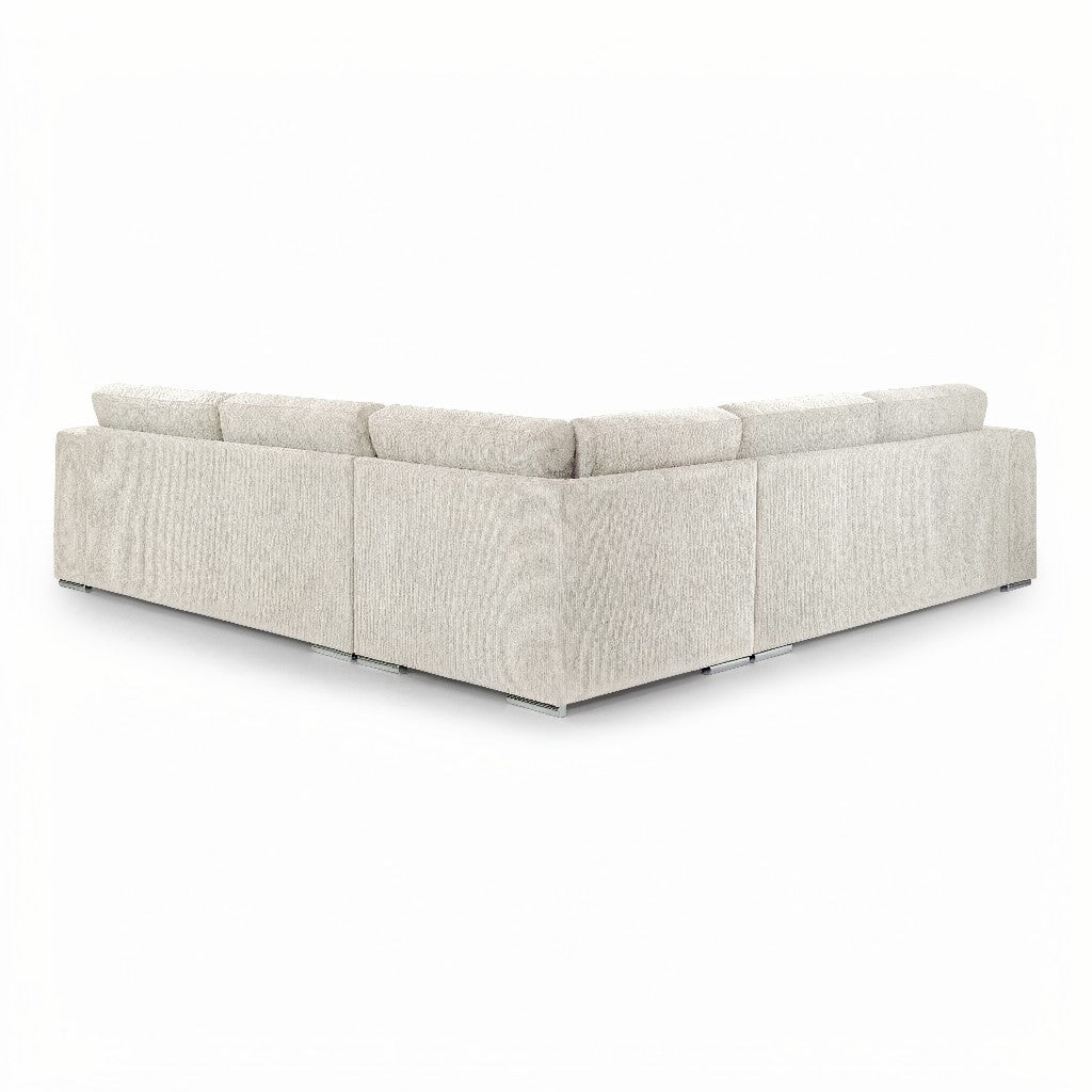 Naples Beige Fabric Large Corner Sofa